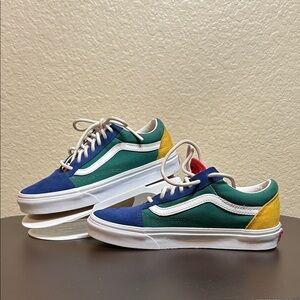 Vans Kids Blue Green Yellow Sneakers SIZE 5.5